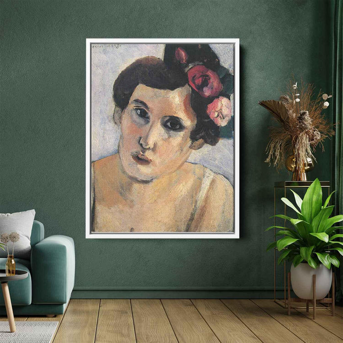 Woman's Head, Flowers in Her Hair by Henri Matisse - Canvas Artwork