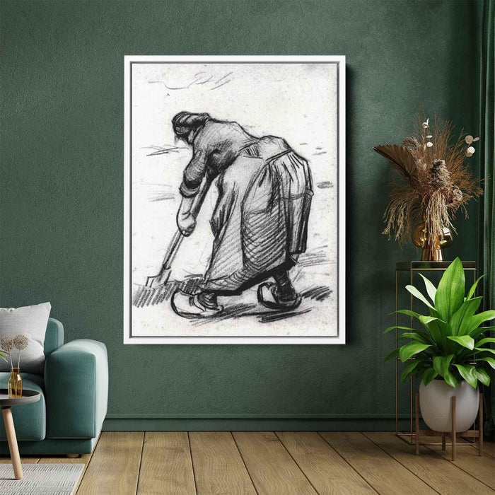 Peasant Woman, Digging, Seen from the Side by Vincent van Gogh - Canvas Artwork