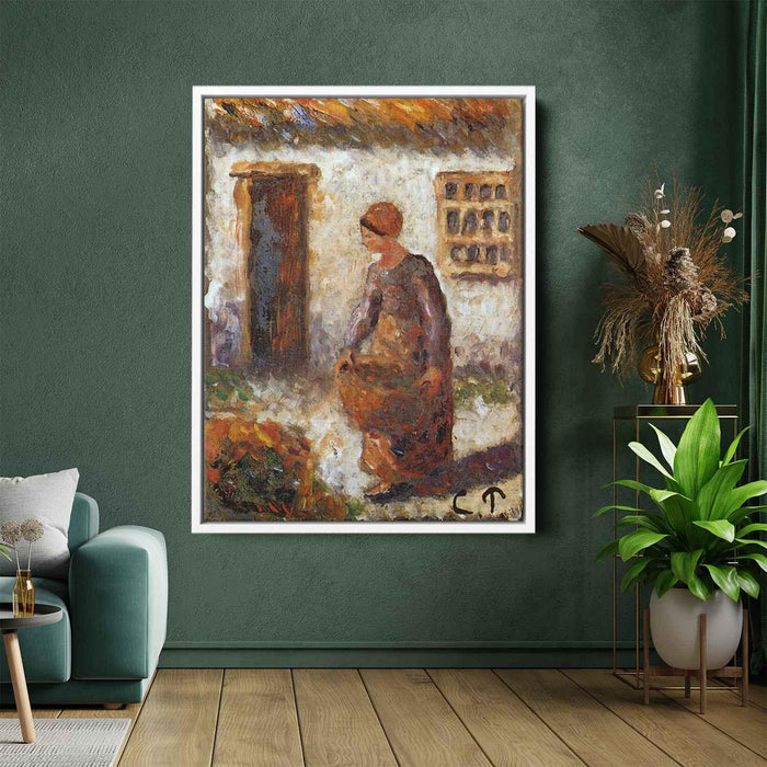 Peasant woman with basket by Camille Pissarro - Canvas Artwork