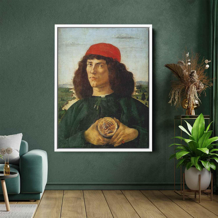 Portrait of a Man with the Medal of Cosimo (1474) by Sandro Botticelli - Canvas Artwork