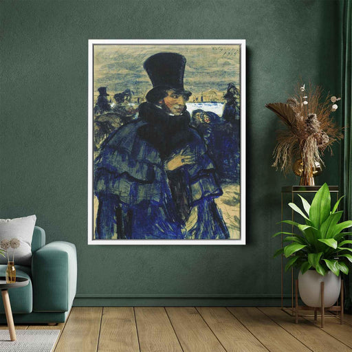 Portrait of Alexander Pushkin on the Neva Embankment (1915) by Boris Kustodiev - Canvas Artwork