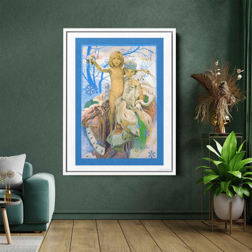 Poster presentation of Andersen's Snow Queen by Alphonse Mucha - Canvas Artwork