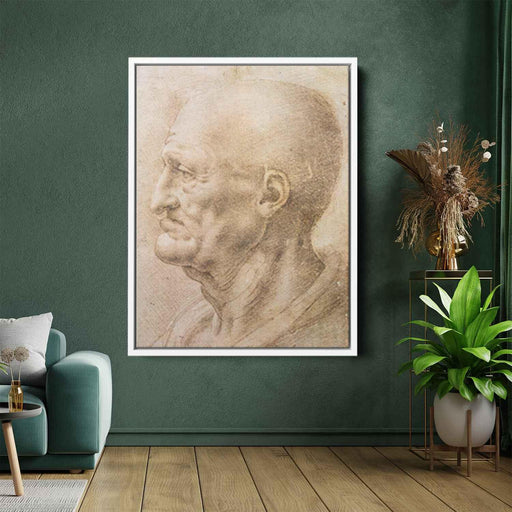 Profile of an old man (1505) by Leonardo da Vinci - Canvas Artwork