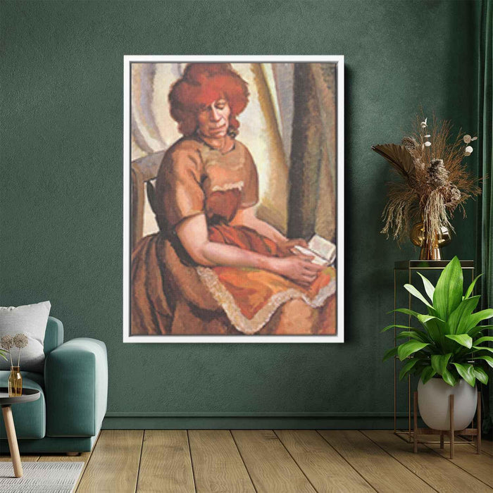 Redheaded Woman Reading (1922) by Tamara de Lempicka - Canvas Artwork