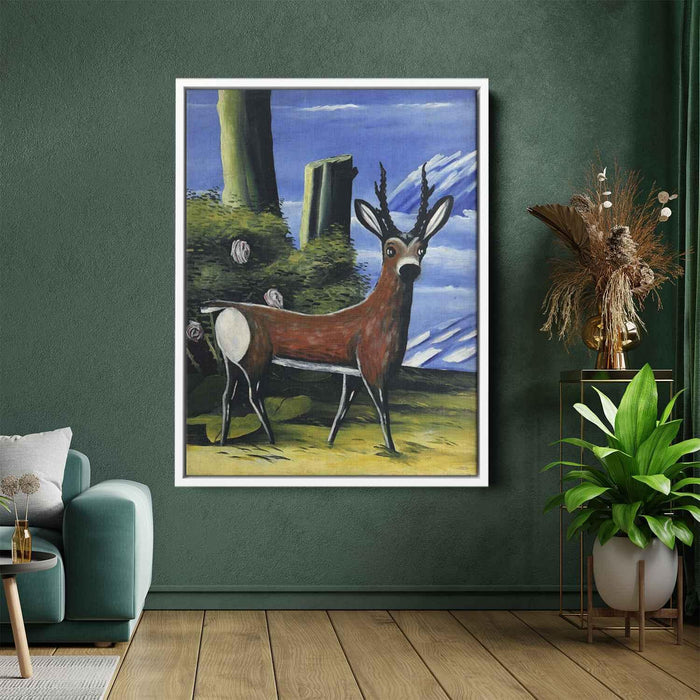 Roe deer with a Landscape in the Background (1913) by Niko Pirosmani - Canvas Artwork