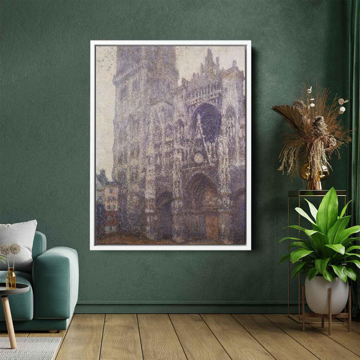 Rouen Cathedral, The Portal and the Tour d'Albene, Grey Weather by Claude Monet - Canvas Artwork