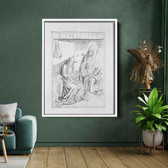 Saint Gregory the Great and St. Jerome by Rogier van der Weyden - Canvas Artwork