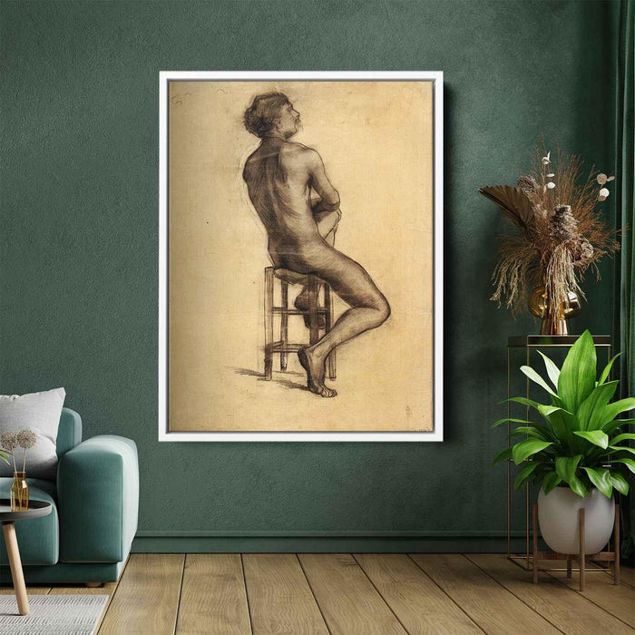Seated Male Nude Seen from the Back (1886) by Vincent van Gogh - Canvas Artwork