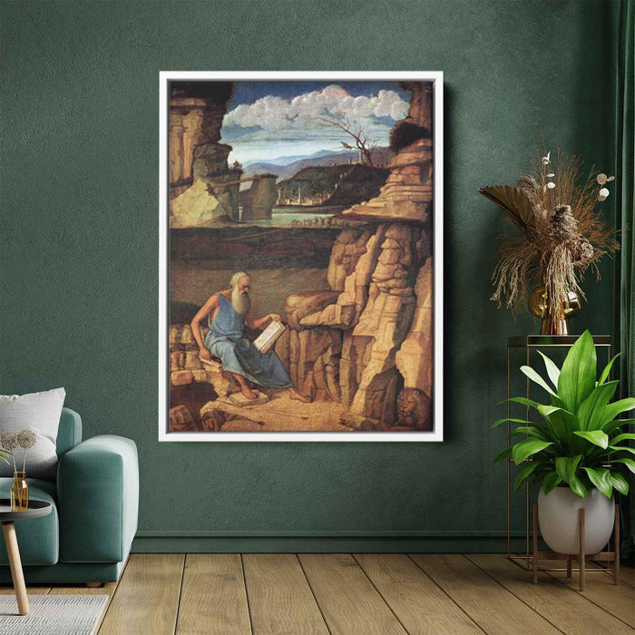 St Jerome Reading in the Countryside (1485) by Giovanni Bellini - Canvas Artwork