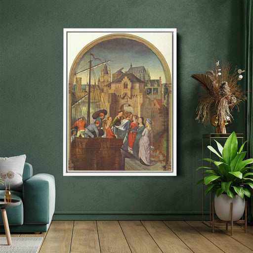 St. Ursula and her companions landing at Cologne, from the Reliquary of St. Ursula by Hans Memling - Canvas Artwork