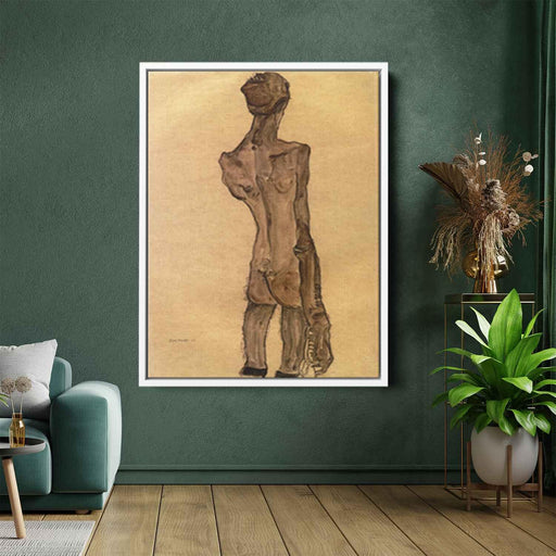 Standing Male Nude, Back View by Egon Schiele - Canvas Artwork