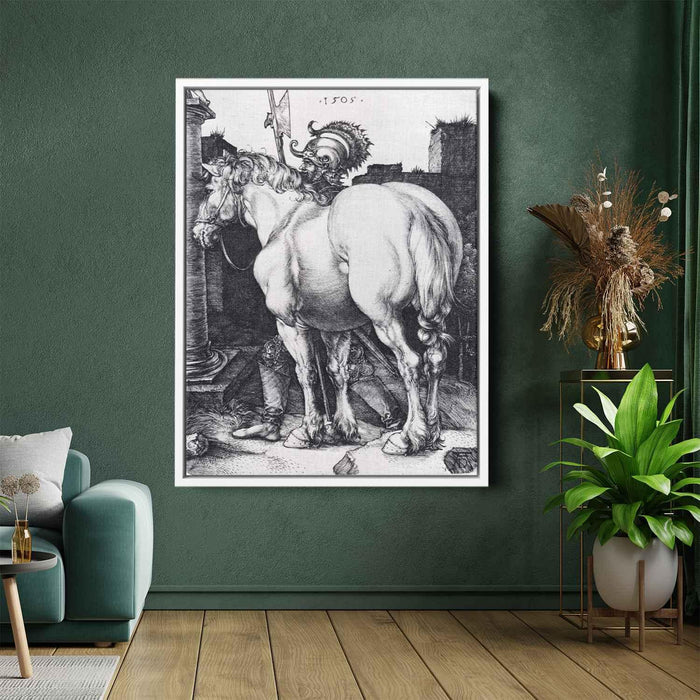 The Large Horse (1509) by Albrecht Durer - Canvas Artwork