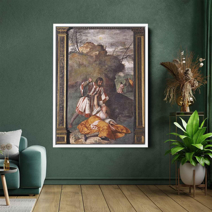 The Miracle of the Jealous Husband (1511) by Titian - Canvas Artwork