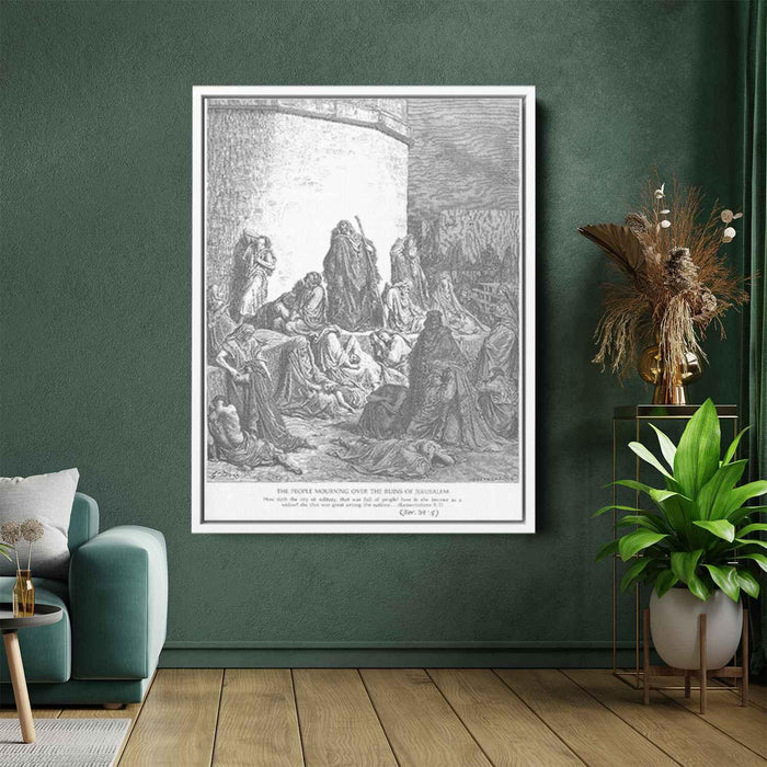 The People Mourning over the Ruins of Jerusalem, Lamentations 1:1-2 by Gustave Dore - Canvas Artwork