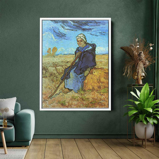 The Shepherdess (after Millet) (1889) by Vincent van Gogh - Canvas Artwork