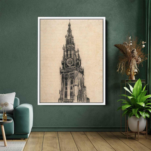 The Spire of the Church of Our Lady (1885) by Vincent van Gogh - Canvas Artwork