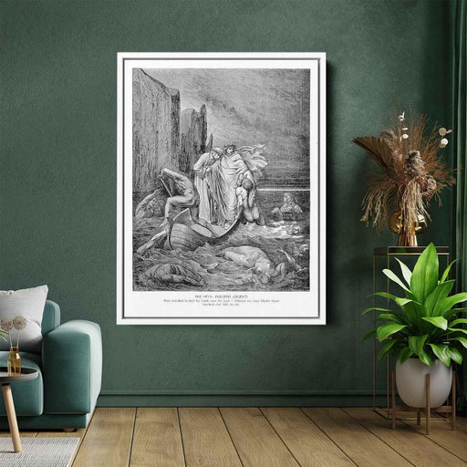 The Styx--Philippo Argenti by Gustave Dore - Canvas Artwork