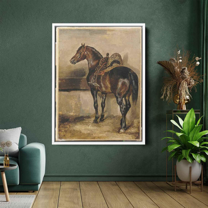 Turkish horse in a stable by Théodore Géricault - Canvas Artwork