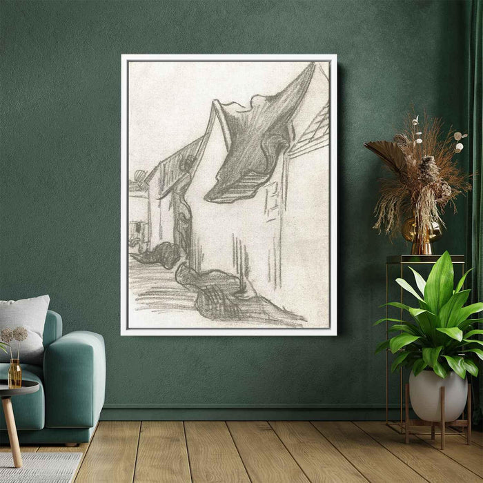 Village Street, Sketch by Vincent van Gogh - Canvas Artwork