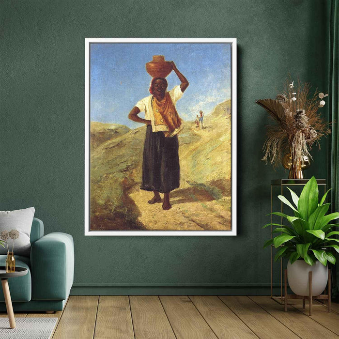 Woman Carrying a Pitcher on Her Head (1855) by Camille Pissarro - Canvas Artwork