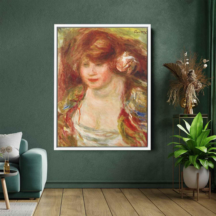 Woman Wearing a Rose Andree (1919) by Pierre-Auguste Renoir - Canvas Artwork