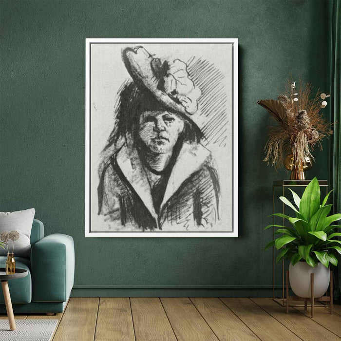 Woman with Hat, Half-Length by Vincent van Gogh - Canvas Artwork