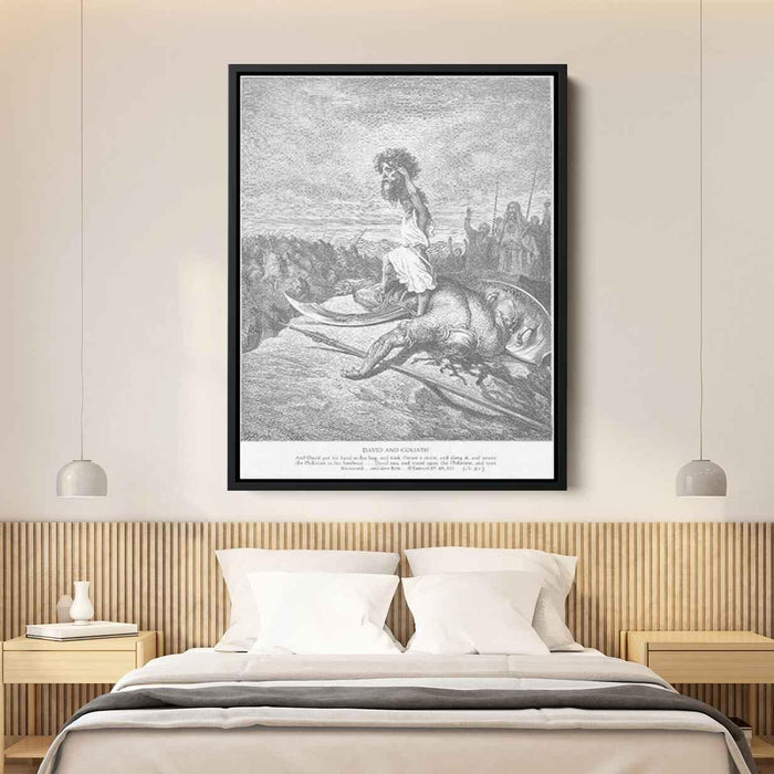 David Slays Goliath by Gustave Dore - Canvas Artwork