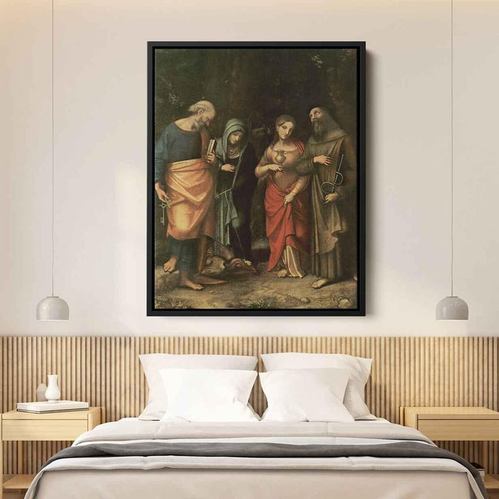 Four Saints (from left St. Peter, St. Martha, St. Mary Magdalene, St. Leonard) by Correggio - Canvas Artwork