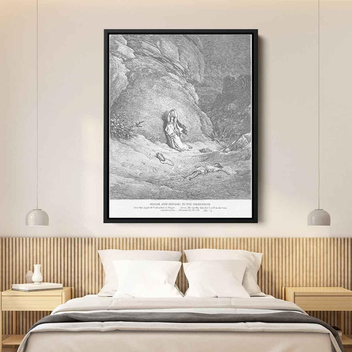 Hagar and Ishmael in the Wilderness by Gustave Dore - Canvas Artwork