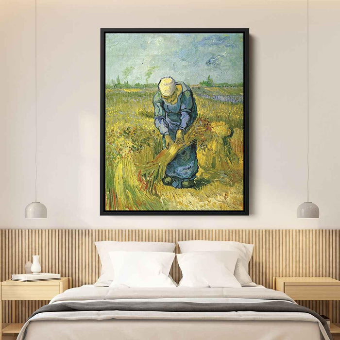 Peasant Woman Binding Sheaves after Millet (1889) by Vincent van Gogh - Canvas Artwork