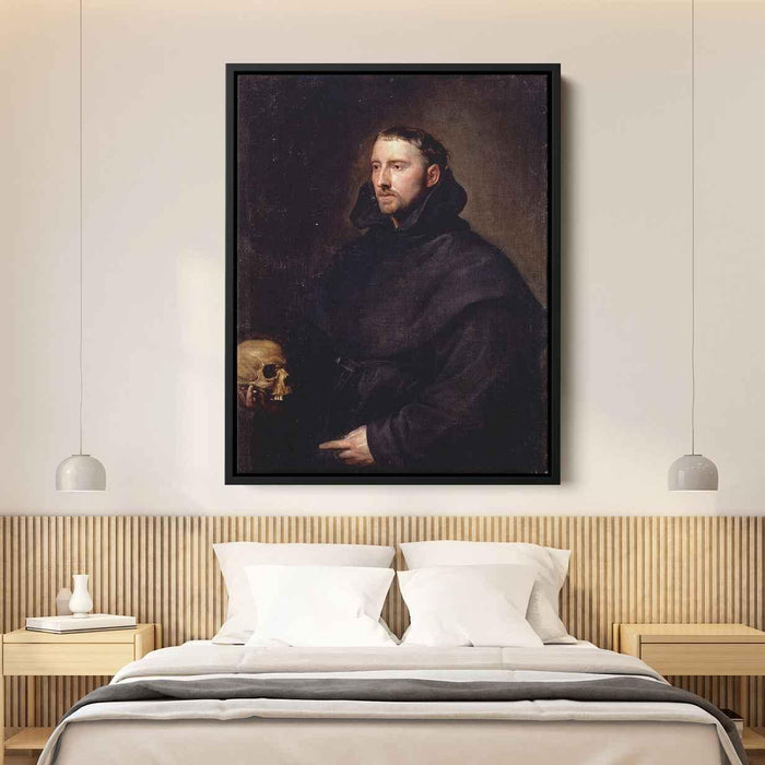 Portrait Of A Monk Of The Benedictine Order, Holding A Skull by Anthony van Dyck - Canvas Artwork