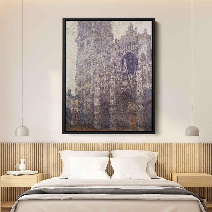 Rouen Cathedral, The Portal and the Tour d'Albene, Grey Weather by Claude Monet - Canvas Artwork