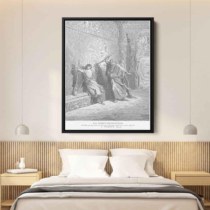 Saul Attempts to Kill David by Gustave Dore - Canvas Artwork