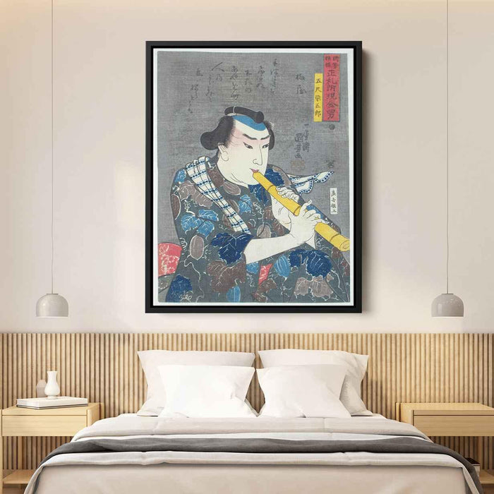 Shakuhachi player by Utagawa Kuniyoshi - Canvas Artwork