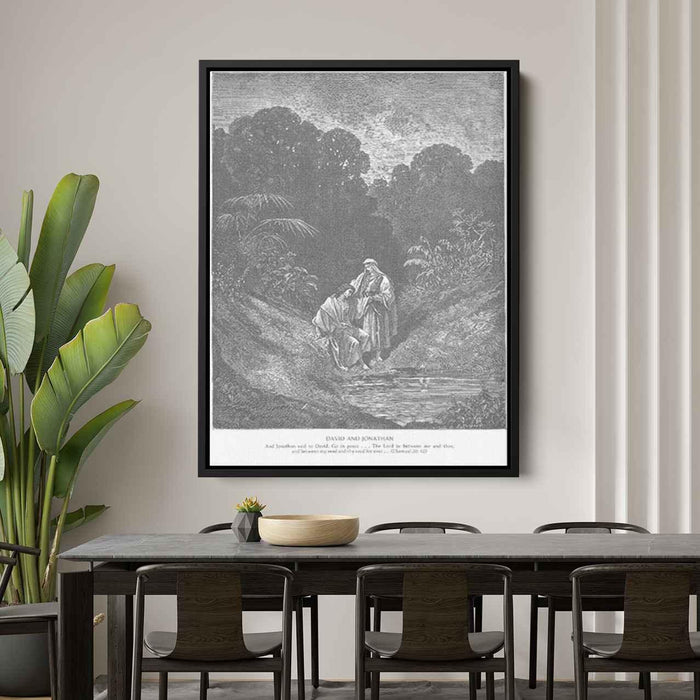 David and Jonathan by Gustave Dore - Canvas Artwork