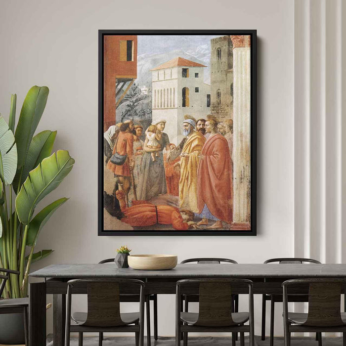 Distribution of Alms and Death of Ananias (1425) by Masaccio - Canvas Artwork