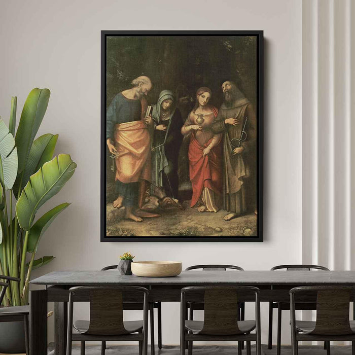 Four Saints (from left St. Peter, St. Martha, St. Mary Magdalene, St. Leonard) by Correggio - Canvas Artwork