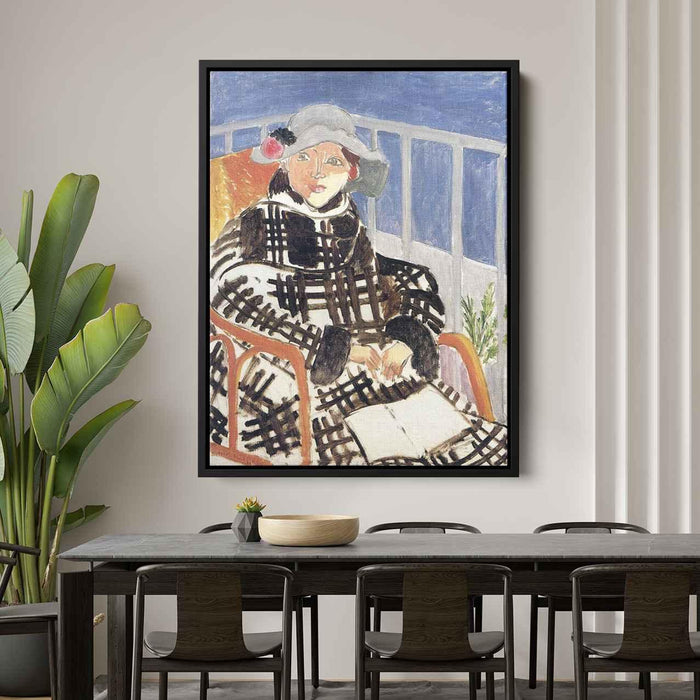 Mlle Matisse in a Scotch Plaid Coat (1918) by Henri Matisse - Canvas Artwork