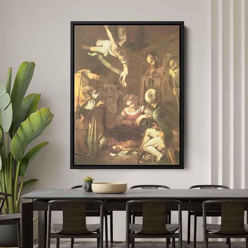 Nativity with St. Francis and St. Lawrence (1609) by Caravaggio - Canvas Artwork