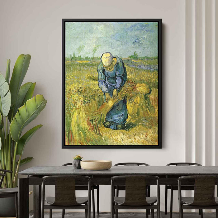 Peasant Woman Binding Sheaves after Millet (1889) by Vincent van Gogh - Canvas Artwork