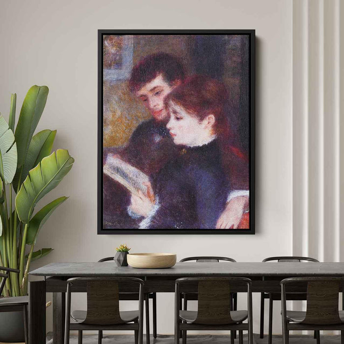 Reading Couple (Edmond Renoir and Marguerite Legrand) (1877) by Pierre-Auguste Renoir - Canvas Artwork