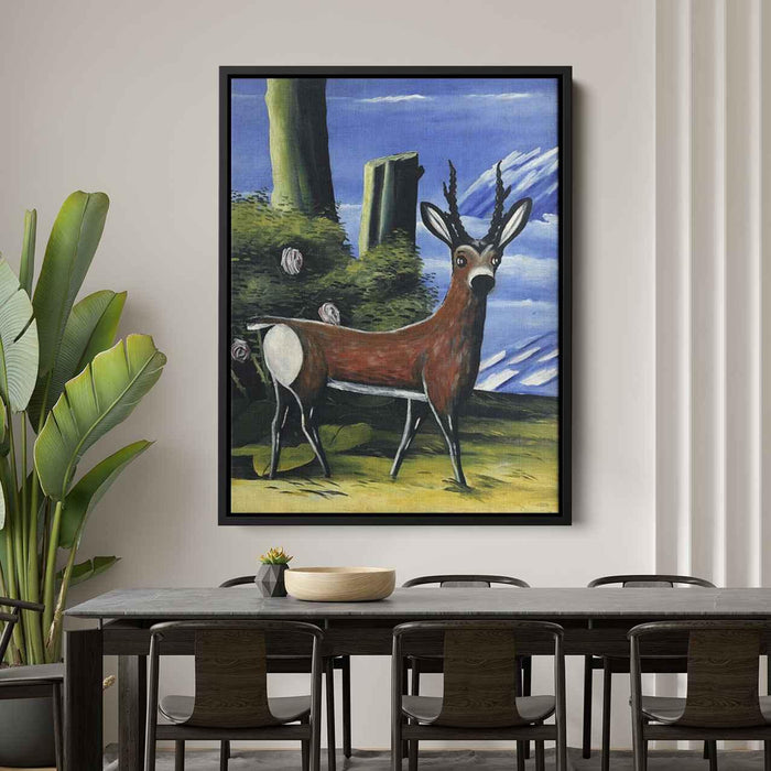 Roe deer with a Landscape in the Background (1913) by Niko Pirosmani - Canvas Artwork