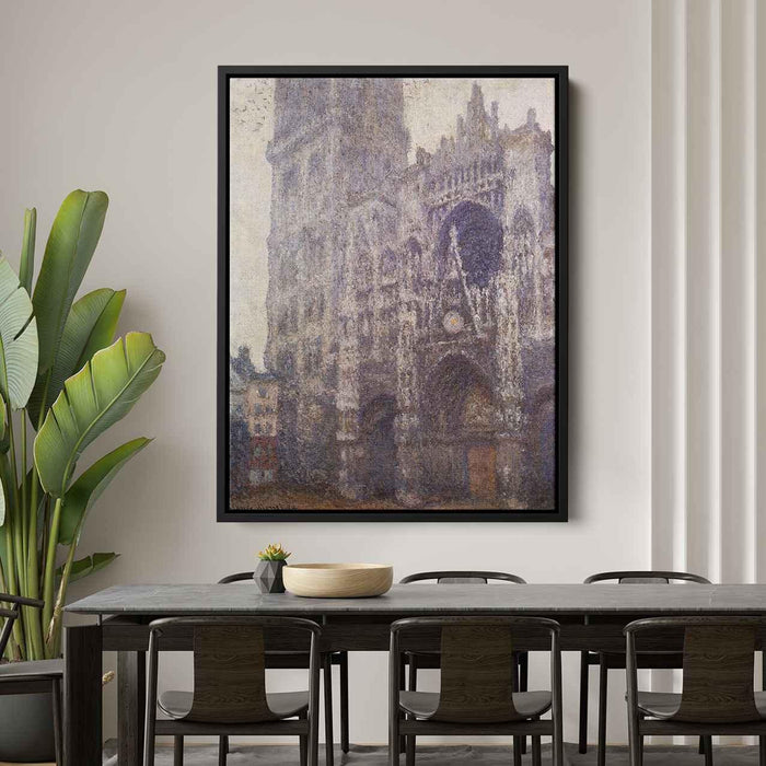 Rouen Cathedral, The Portal and the Tour d'Albene, Grey Weather by Claude Monet - Canvas Artwork