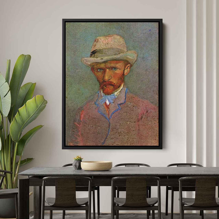 Self-Portrait with Gray Felt Hat (1887) by Vincent van Gogh - Canvas Artwork