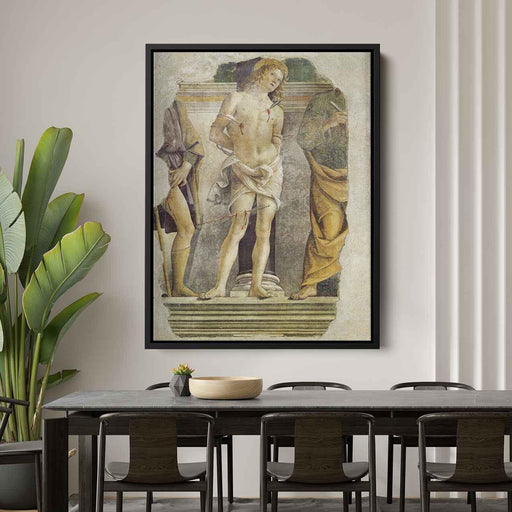 St. Sebastian and pieces of figure of St. Rocco and St. Peter (1478) by Pietro Perugino - Canvas Artwork