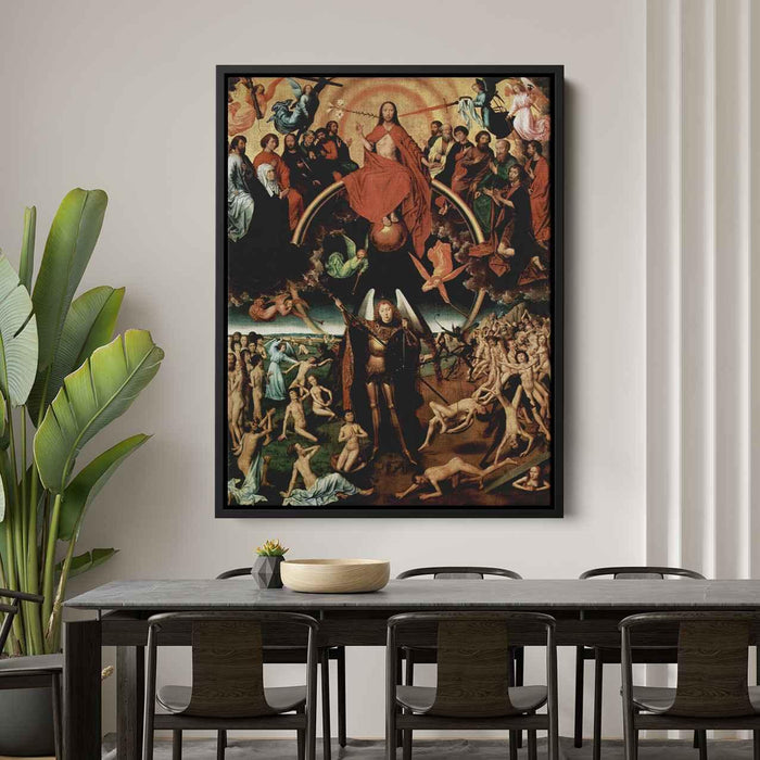 The Last Judgment triptych, central panel, Maiestas Domini with Archangel Michael weighing the souls by Hans Memling - Canvas Artwork