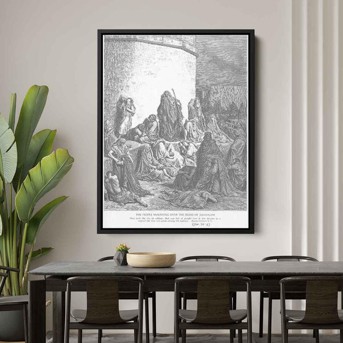 The People Mourning over the Ruins of Jerusalem, Lamentations 1:1-2 by Gustave Dore - Canvas Artwork