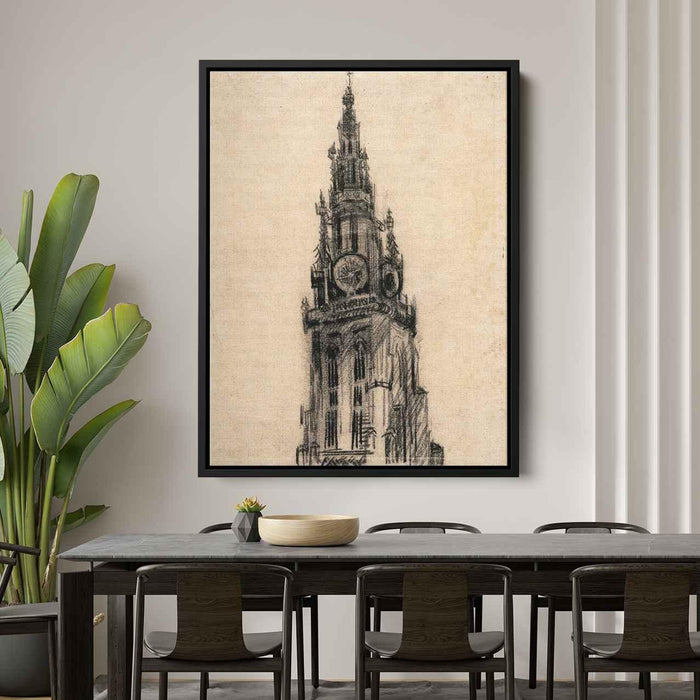 The Spire of the Church of Our Lady (1885) by Vincent van Gogh - Canvas Artwork