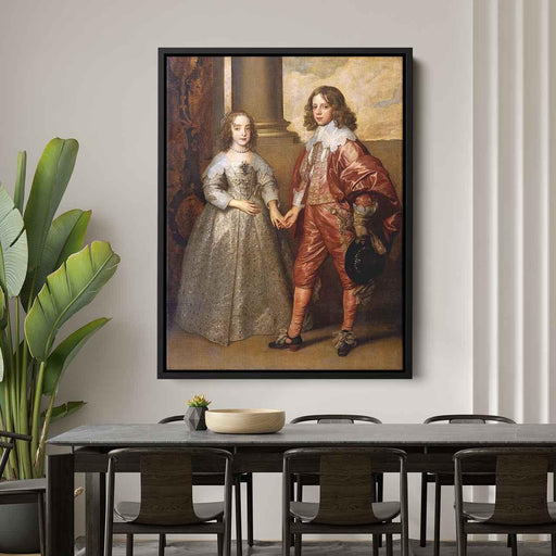 William II, Prince of Orange and Princess Henrietta Mary Stuart, daughter of Charles I of England by Anthony van Dyck - Canvas Artwork