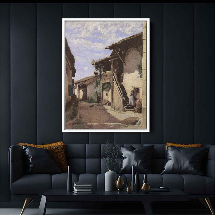 A Village Street, Dardagny by Camille Corot - Canvas Artwork